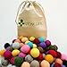 YCT Hand-felted Wool Balls - 100 Pure Wool Beads 20mm Mixed Colors