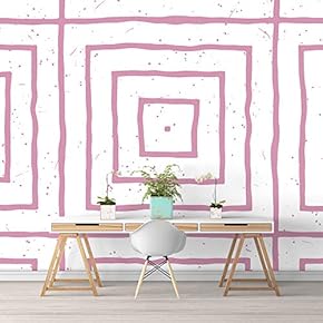 Wall Murals for Bedroom Abstract Geometric Lines Removable Wallpaper Peel and Stick Wall Stickers - 66x96 inches