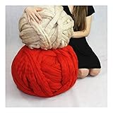 Arm Knitting Yarn Chunky Wool Yarn Bulky Wool Yarn Giant Knit Yarn extreme knitting (0.55lbs/250g, Red)