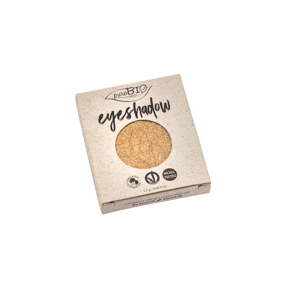 PuroBIO Certified ORGANIC Metallic Eyeshadow 24 Gold Refill. ORGANIC.NICKEL TESTED. CRUELTY-FREE. MADE IN ITALY