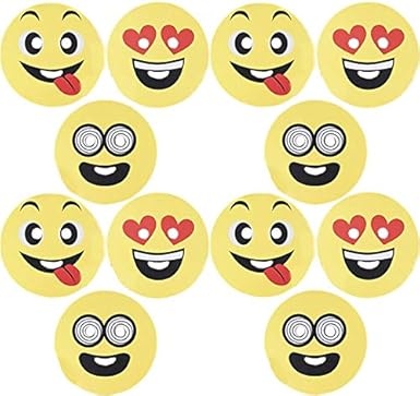 Amazon Com Set Of 12 Emoji Novelty Halloween Mask 10 Dia Clothing