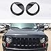 AVOMAR Front Grille Grill Mesh Grille Insert Kit + Angry Bird Style Headlight Lamp Cover Trim Compatible For Jeep Patriot 2011-2016 (Black Front Grill Mesh + Angry Bird Headlight Cover-3)