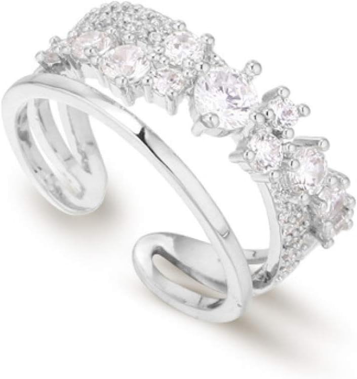 WHX Anillo para Mujeres Totalmente Ajustable en,Anilla Cruzada