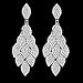 mecresh Leaf Laminated Wedding Dangle Earrings for Women or Bridesmaids Bling Earring, Earrings for Girl or Bride