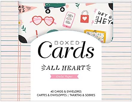 American Crafts Crate Paper A2 Cards W/Envelopes (4.375"X5.75") 40/Box-All Heart