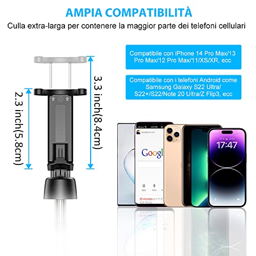 Goigrn Bastone Selfie, Estensibile 3 in 1 Treppiede Smartphone, Selfie Stick con Telecomando Wireless Rimovibile Compatibile con iPhone 14 Pro Max/13 Pro/12/11/XS Max/XR, Galaxy, ecc