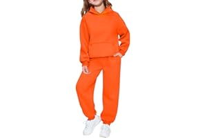 2 Piece Hoodie Sweatsuit Set for Boys Girls Hooded Sweatshirt Jogger Sweatpants Tracksuit Kids Athletic Solid Outfits