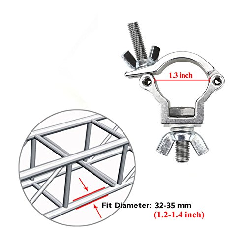 10 Pack Heavy Duty 165lb Aluminum Alloy Stage Lighting Clamp for Projector Par Light Spotlight Fits 32mm to 35mm OD Tubing/Pipe, Small Size Clamp