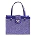 Fashion Embossed Paisley Flower File Organizer Tote with Classy Purple Faux Leather