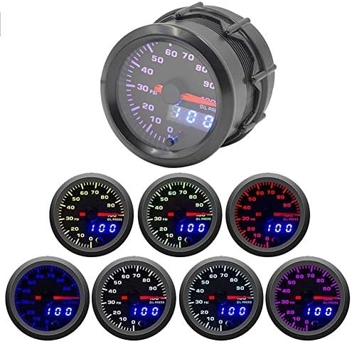 車のメーター 車の改造計器の油圧計カラフルなledデジタルディスプレイ車の油圧計 自動車用品 Color Black B03xpszy 3 045円