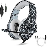 Gaming Headset with Microphone for PS4 PC Xbox One, Stereo Over Ear Gamer Headphones with Mic Noise Cancelling for Laptop, Mac, Smart Phones, Nintendo Switch, Playstation 4 - Camo