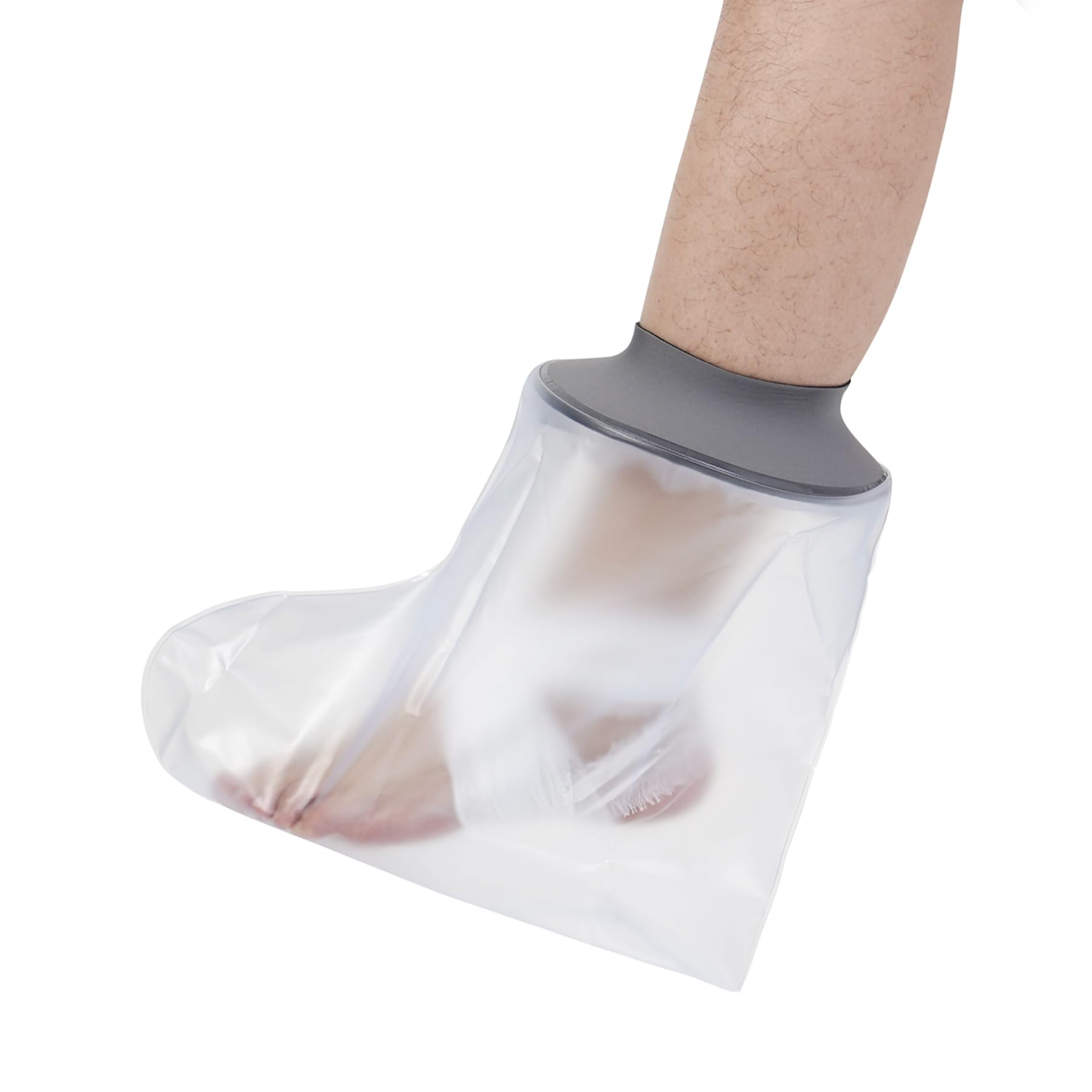 EVERCRYO Waterproof Adult Foot Cast Cover for Shower, Bath - Reusable Cast and Bandage Protector - Watertight Protection for Broken Foot, Ankle (Grey)