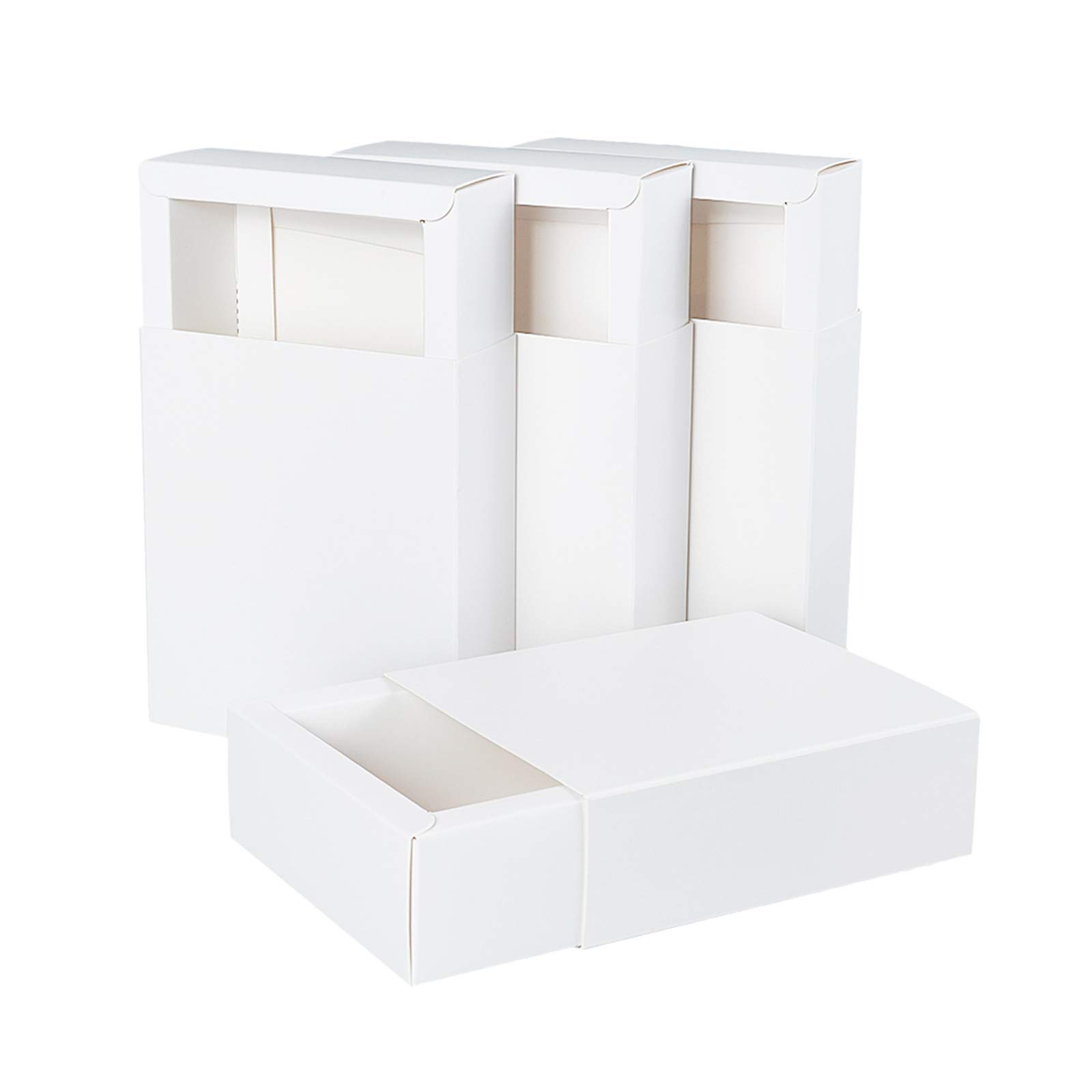 BENECREAT 20 Pack Kraft Paper Drawer Box 12.8x11x4.3cm White Soap Jewelry Candy Boxes Small Gift Boxes for Gift Wrapping, Birthday, Wedding, Party Favors