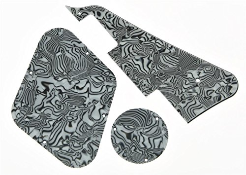 KAISH Zebra Stripe LP Pickguard & Rear Plate Switch Plate Cavity Covers for Epiphone Les Paul