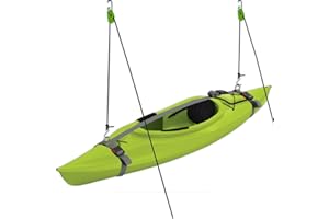 Tie Boss Kayak Hanger, Cargo Ceiling Storage, Overhead Storage, Watercraft Garage Storage, Hoist System. Green