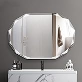 SNUGACE Single Beveled Edge Frameless Wall Mount Bathroom Vanity Mirror, 20” X 28”