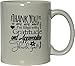 Thank You Ceramic Coffee Mug - Cream, 11 Ounces - Cream-Colored Mug - One-Sided Black Print - Gloss Finish