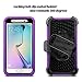 Galaxy S6 Edge Case, S6 Edge Case, Samsung S6 Edge Case, BENTOBEN 4 In 1 Heavy Duty Protection Hybrid 360 Rotating Kickstand Belt Swivel Clip Holster Shockproof Case for Samsung Galaxy S6 Edge, Purple