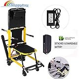 Happybuy Stair Climbing Wheelchair 350 lbs Motorized Stair Chair 200W Emergency Stair Climbing Chair 1.8 Mile/H Battery Powered Folding Crawler Climbing Chair Lift for Stairs
