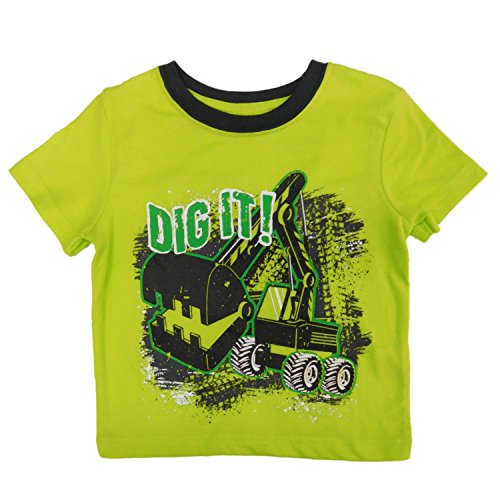 Peanut & Ollie Infant Boys Lime Green Dig It Construction T-Shirt 18m