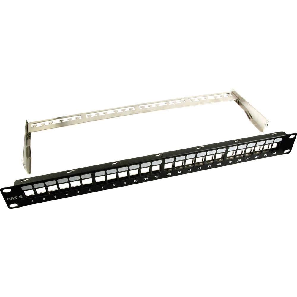 EFB-Elektronik RAL9005 Distribution Panel 19 Inch 1U 24-Port Black