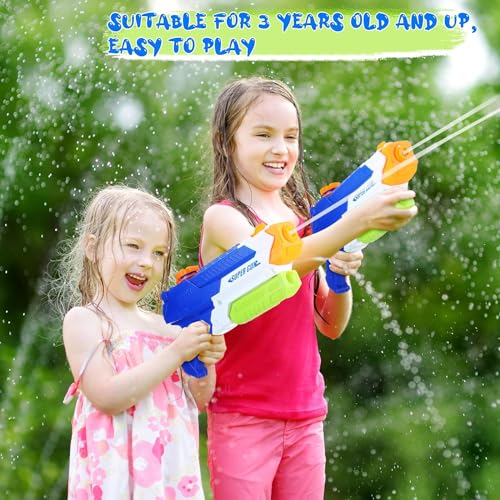 SLEEPHEAD®Water Gun for Kids, 900CC Squirt Gun for Kids, 2 Pack Water Guns for Kids, Water Blasters for Kids, Water Squirt Guns for Adults, Watergun for Swimming Pool Beach Sand Play Gifts