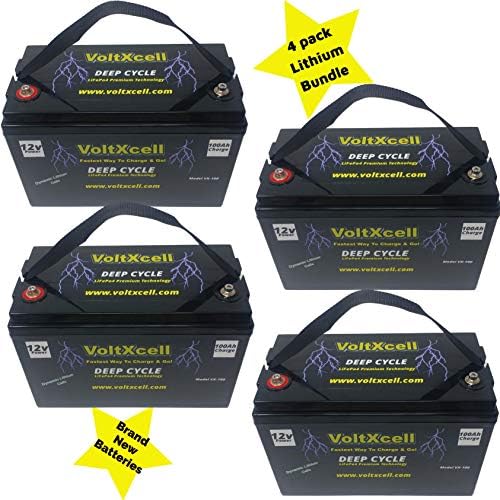 100ah x 4 Lithium Battery 400ah 12v Solar Wind Marine Boat Deep Cycle 12 Volt LifePo4 VoltXcell Fast Delivery BMS Included Off Grid for Storage Rv Home Car Audio