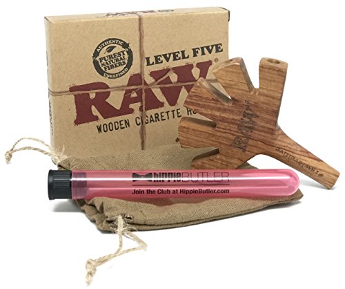 RAW Level Five Wooden Cigarette Holder with Hippie Butler XL KewlTube