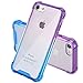 BAISRKE Clear Case for iPhone 7, Slim Shock Absorption Protective Cases Soft TPU Bumper & Hard Plastic Back Cover for iPhone 7 & iPhone 8 [4.7 inch] - Blue Purple Gradient