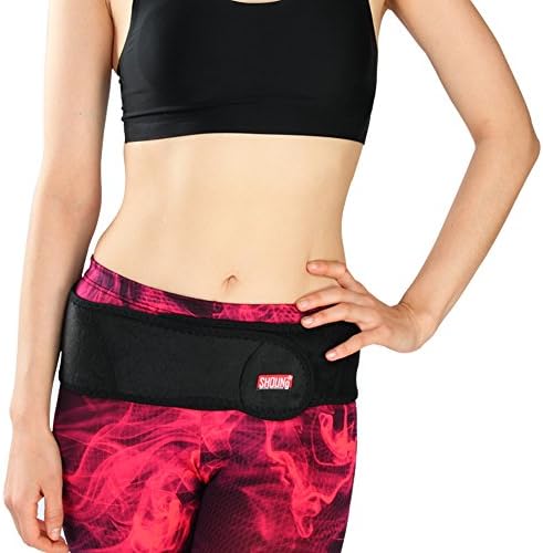 SHOUNg Ab Belt for Women for Yoga (Black, Size L)