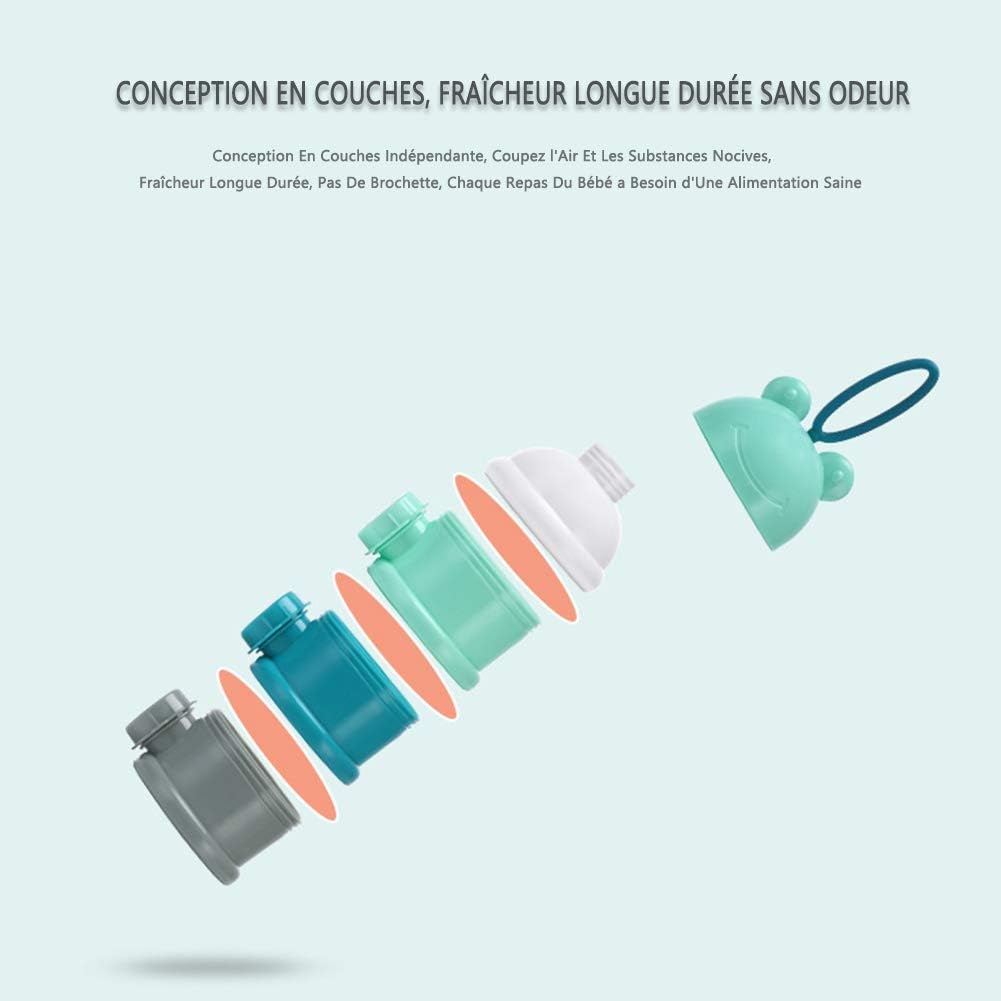R Bebe Distributeur De Poudre De Lait Separe Anti Fuites Boite A Gouter Boite De Conservation Portable Bebe Recipient A Lait Infantile Boite Doseuse De Lait Empilable Bebe Puericulture Biberons Et Accessoires