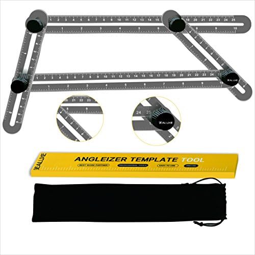 Ultra nook scale ruler， Universal angularizer ruler Full Metal Measuring Tool Ultimate Angleizer Template Tool- Upgraded Premium Aluminum Alloy Multi Functional Angle Ruler