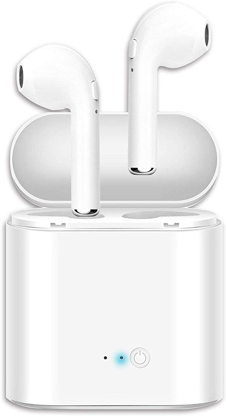 Bluetooth Headphones, Wireless Headphones Headsets Stereo in-Ear Earpieces Earphones with Noise Canceling Microphone, with 2 Wireless Built-in Mic Earphone and Charging Case for Most TWS1