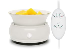BOBOLYN Wax Melter Candle Warmer with Timer - Ceramic Electric Scented Wax Melts Warmer 4-in-1 Candle Wax Burner Melter Timer Adjust Fragrance Intensity Auto Shut Off for Home Office Bedroom Gift & Decor