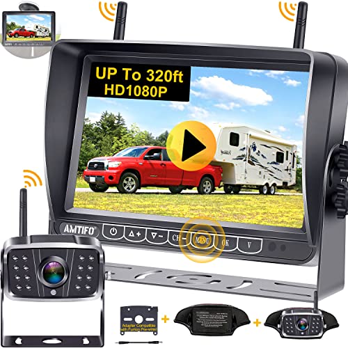 Amtifo FHD 1080P Digital Wireless Backup Camera With 7'' DVR Monitor