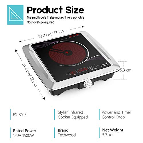 4 Techwood+Portable+Single+Burner+Infrared