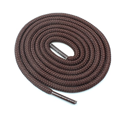 Round Shoelaces 3/16 Thick Solid Colors for All Shoe Types Several Lengths (Brown-45)