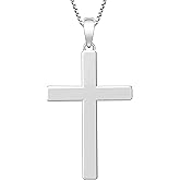 YL Cross Necklace for Women Sterling Silver Plain Cross Pendant Necklace Simple Jewelry for Men (0.79-1.38")