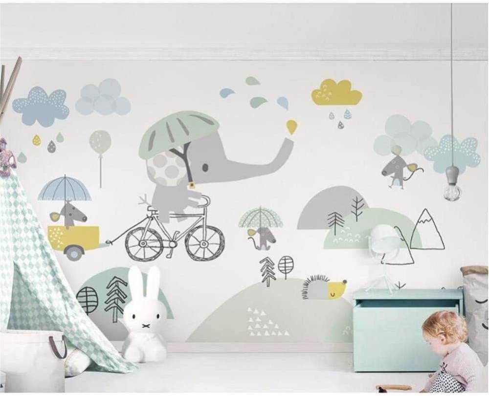 Amazon Rtyuihn かわいい自転車象ハムスター雲子供壁紙現代壁アート装飾 壁紙