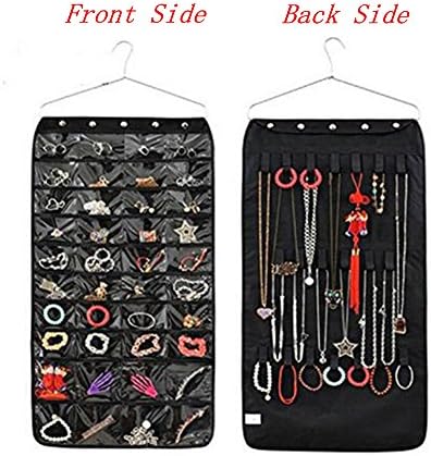 LZMU Jewelry Hanger Organizer JewelryAccessory Storage Bag Necklace Earrings Bracelet Display Holder with Metal Hanger