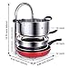 Lifewit Adjustable Pan Pot Organizer Rack for 8 9 10 11 12 inch Cookware, 5-Tier Cookware Holder for Cabinet Worktop Storage, 18/10 Stainless Steel
