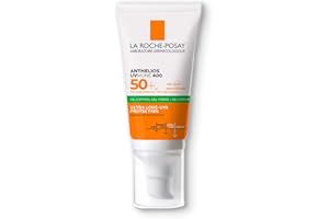 La Roche-Posay Anthelios Oil Control Toque Seco FPS 50+, Protector Solar Facial en Gel-Crema para Piel Grasa y Sensible, Matificante, Anti-Brillo, Sin Color, 50 ml