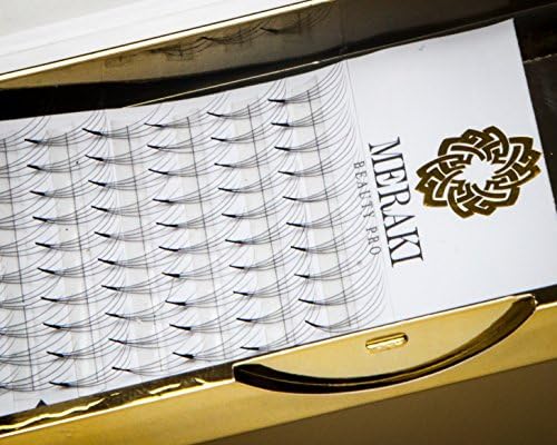 Meraki Beauty - Pre Fanned Russian Volume Eyelash Extension Tray- 0.7 Thickness -C Curl (10 MM 6D)
