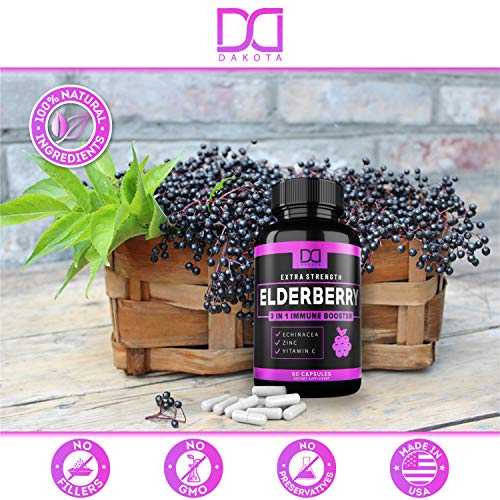 Elderberry Capsules with Zinc, Vitamin C and Echinacea (120 Count