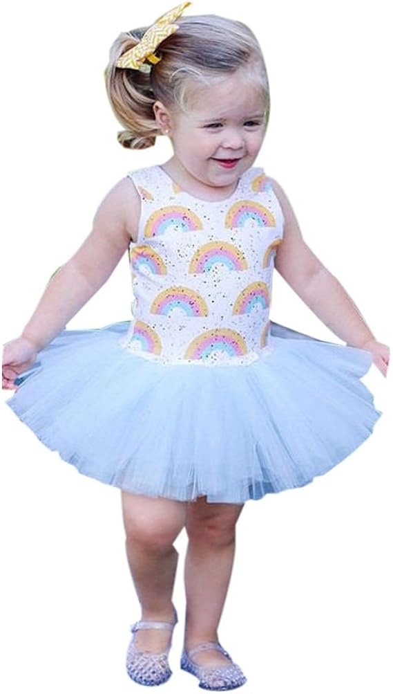 Amazon Co Jp ササレルン Sasarelun 子供服 女の子 スカート ドレス ワンピース 虹柄 コットン チュール 無袖 出産祝い 可愛い ホワイト 80 1 服 ファッション小物