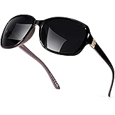 HASFOX® Small Wrap Sunglasses for Womens | Polarized & UV400 Protection | Lightweight Oval Jackie-O Style