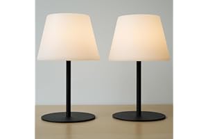 ILOVINIT Cordless Table Lamp Rechargeable, Outdoor Battery Operated Table Lamp Waterproof, Portable Touch Dimmable Night Light, Height Adjustable, for Home/Bedroom/Patio/Restaurant (2Pack Black)