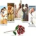 YINXN 24K Gold Red Rose, Gold Plated Rose 24k Gold Dipped Rose Everlasting Long Stem Real Rose with Exquisite Holder Romantic Gift for Valentine's Day, Anniversary, Birthday, Mother's Day (Red)