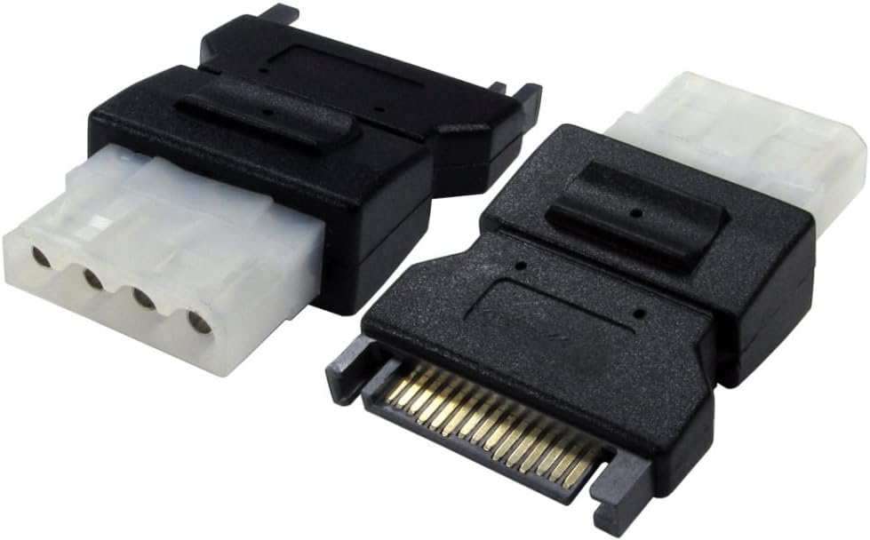 rhinocables Molex LP4 Power Adapter Cable to5.25in PSU Lead for Power HDD SSD, DVD RW, Hard Drive Converter