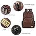 LXY Vintage Backpack Leather Laptop Bookbag for Women Men, Vegan Backpack Black Faux Leather Bookbag Campus Backpack Travel Daypack
